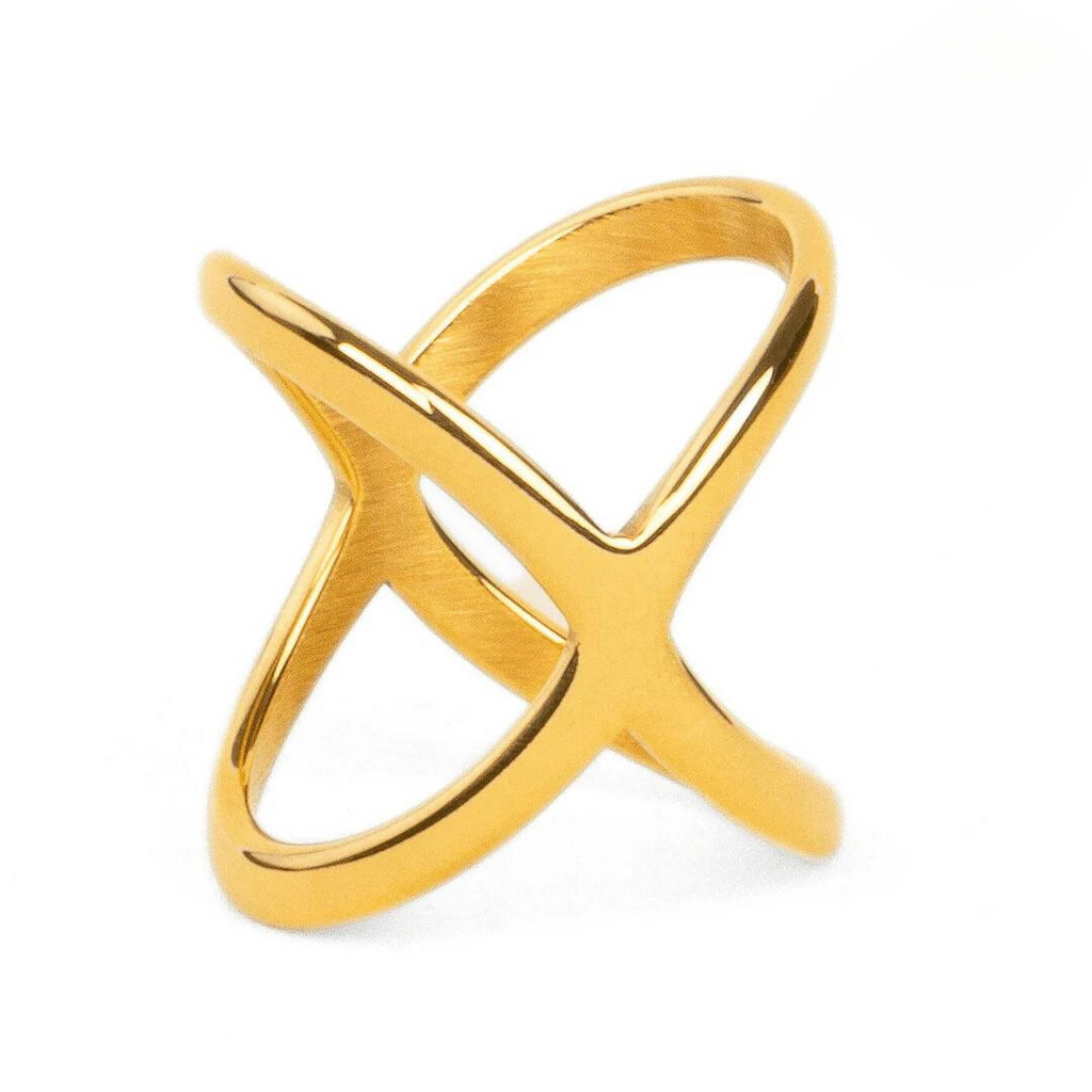 **18K Gold Plated X Ring**