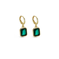 Hoop Earrings with Emerald Pendant