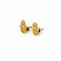 Hamsa Hand Earrings Plated in 18K Gold