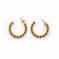 Twisted Half Hoop Earrings Plated in 18K Gold