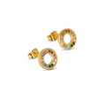 Colourful Cubic Zirconia Earrings Plated in 18K Gold