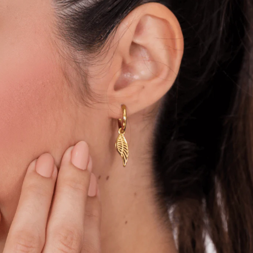 Angel Wing Earrings Plated in 18K Gold