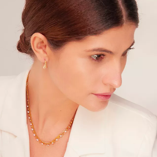 Gold Necklace with Zirconia Stones