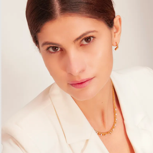 Gold Necklace with Zirconia Stones