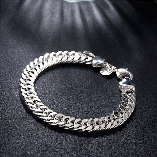 Men's Cuban Bracelet in Sterling Silver 925
