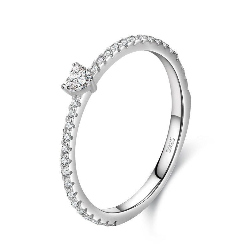 Solitaire Ring with Heart-Shaped Stone