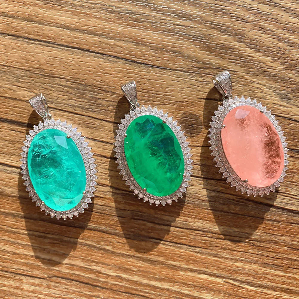 Tourmaline Stone Pendant Necklace