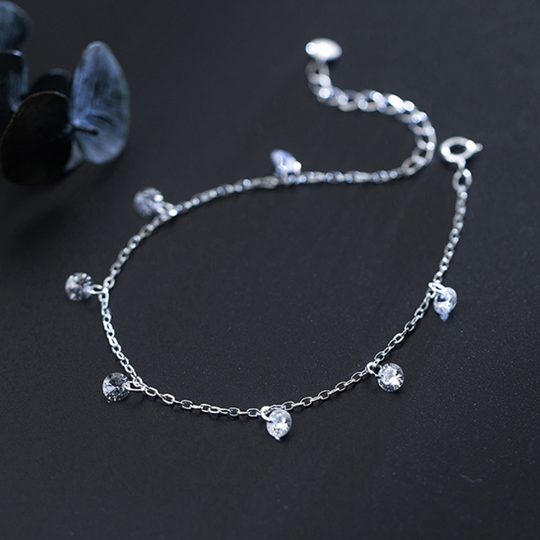 Silver Bracelet with Zirconia Stones