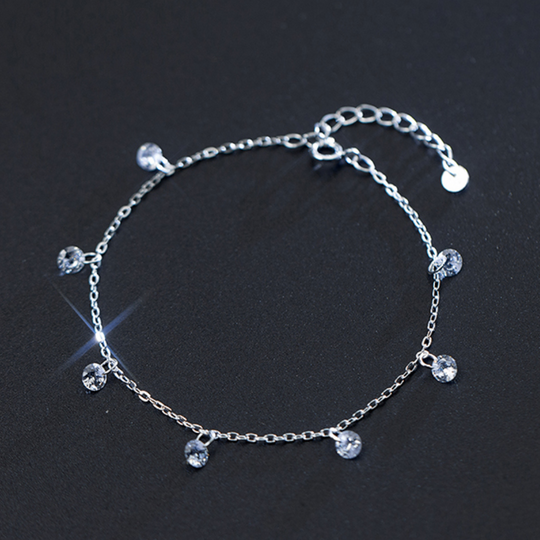 Silver Bracelet with Zirconia Stones