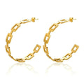 18K Gold-Plated Link Hoop Earrings