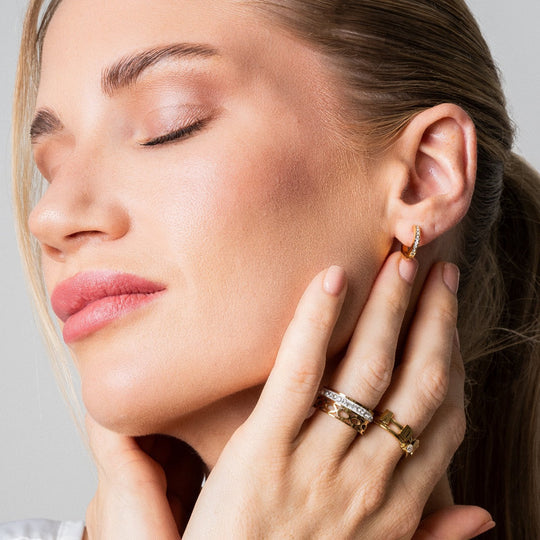 Mini Hoop Earrings Plated in 18K Gold