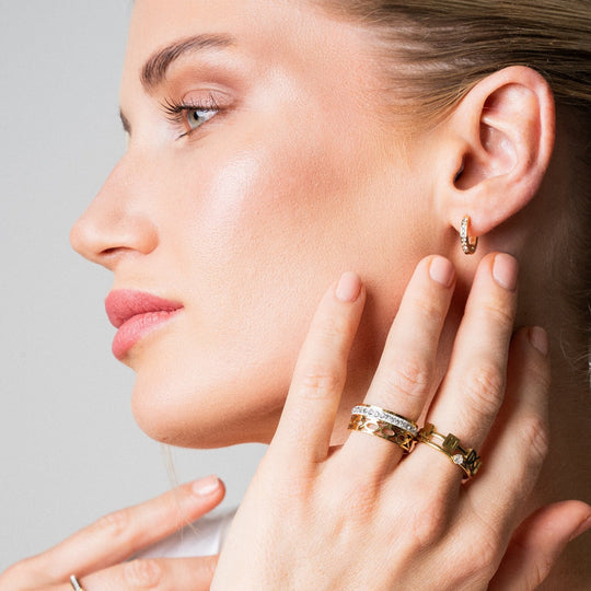 Mini Hoop Earrings Plated in 18K Gold