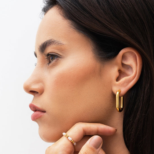 18K Gold Plated Hoop Earrings
