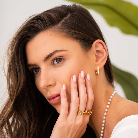 18K Gold Plated Square Earrings