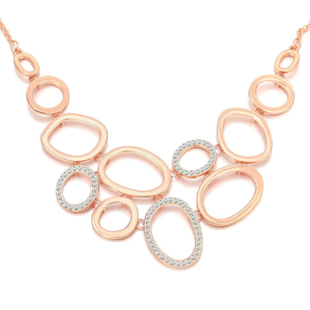 Luxe Irregular Circles Necklace with Zirconias