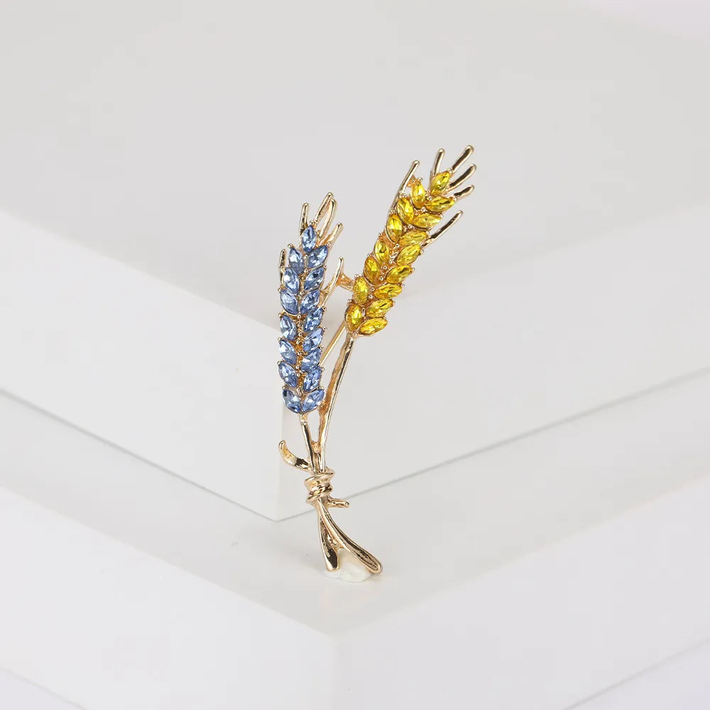 Wheat Brooch with Cubic Zirconia