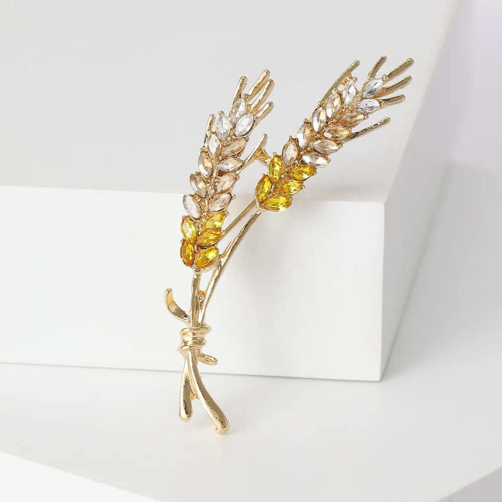 Wheat Brooch with Cubic Zirconia