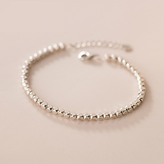 Adjustable Geometric Silver Bracelet