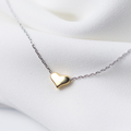 Silver Necklace with Golden Heart Pendant