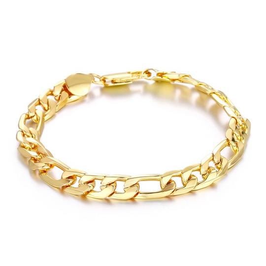 Men's Link Bracelet Plated in 18K Gold