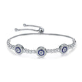 Blue Turkish Eye Bracelet in Cubic Zirconia