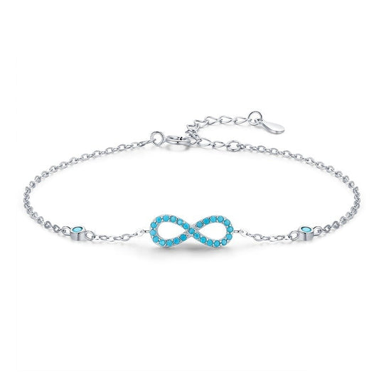 Turquoise Infinity Silver Bracelet