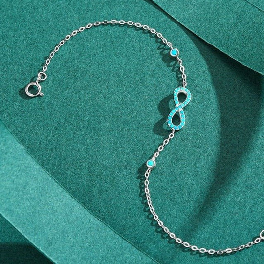 Turquoise Infinity Silver Bracelet