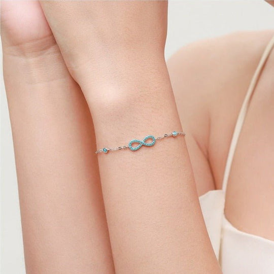 Turquoise Infinity Silver Bracelet