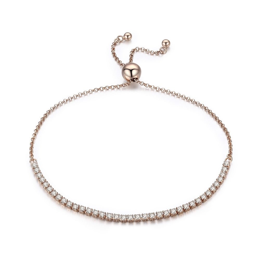 Trendy Adjustable Bracelet with Cubic Zirconia in Silver